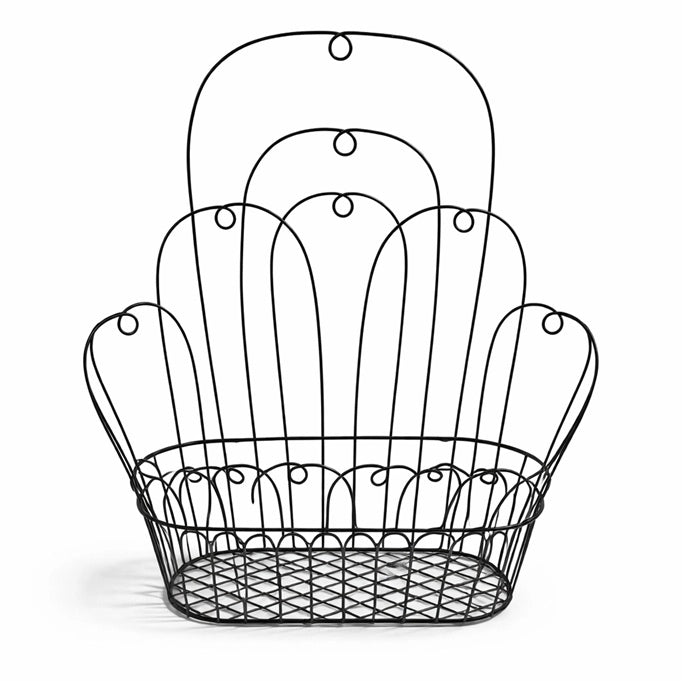 Handmade Black Wire Wall Basket